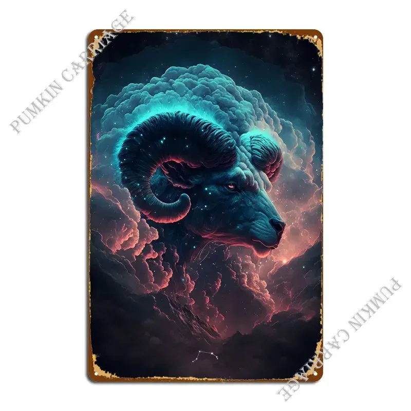 Fiery Cloud Aries Metal Sign Decoration Wall Mural Wall Decor Customized Cinema Tin Sign Poster