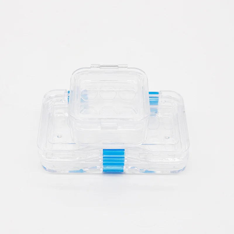 JNSUR Dental Clear Membrane Box Retainer CaseVeneer Box with Membrane Transparent Perforated Denture Storage Box Dentures Box