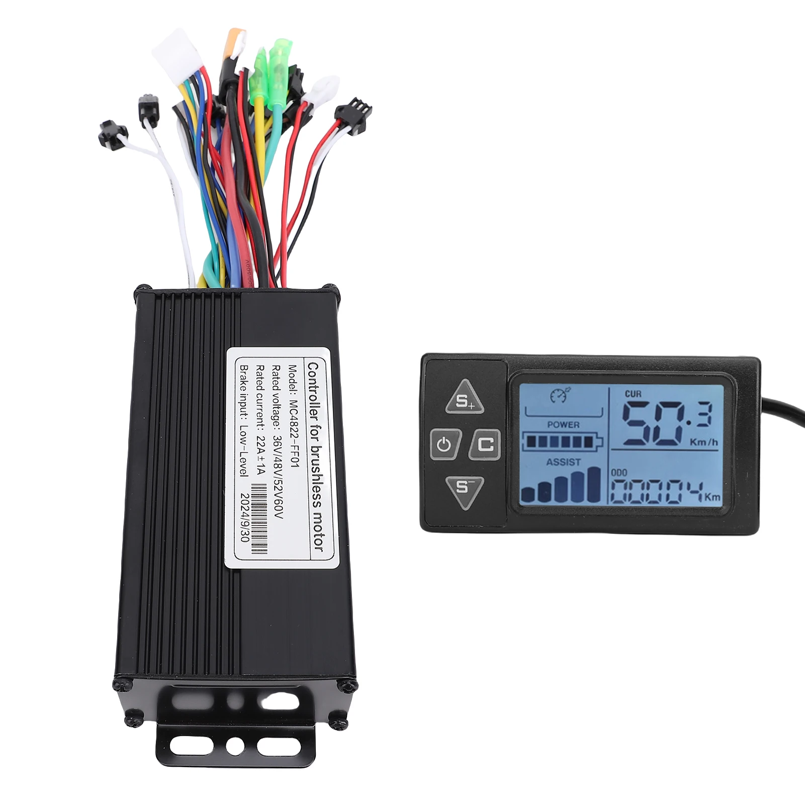 

22A Sine Wave 3 Mode Controller and S861 LCD Display Meter Practical Durable Easy Operation for Electric Bike Modification
