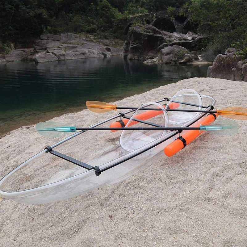 

High Quality 2 Person Tandem See Through Canoe PC Material Crystal Kayak