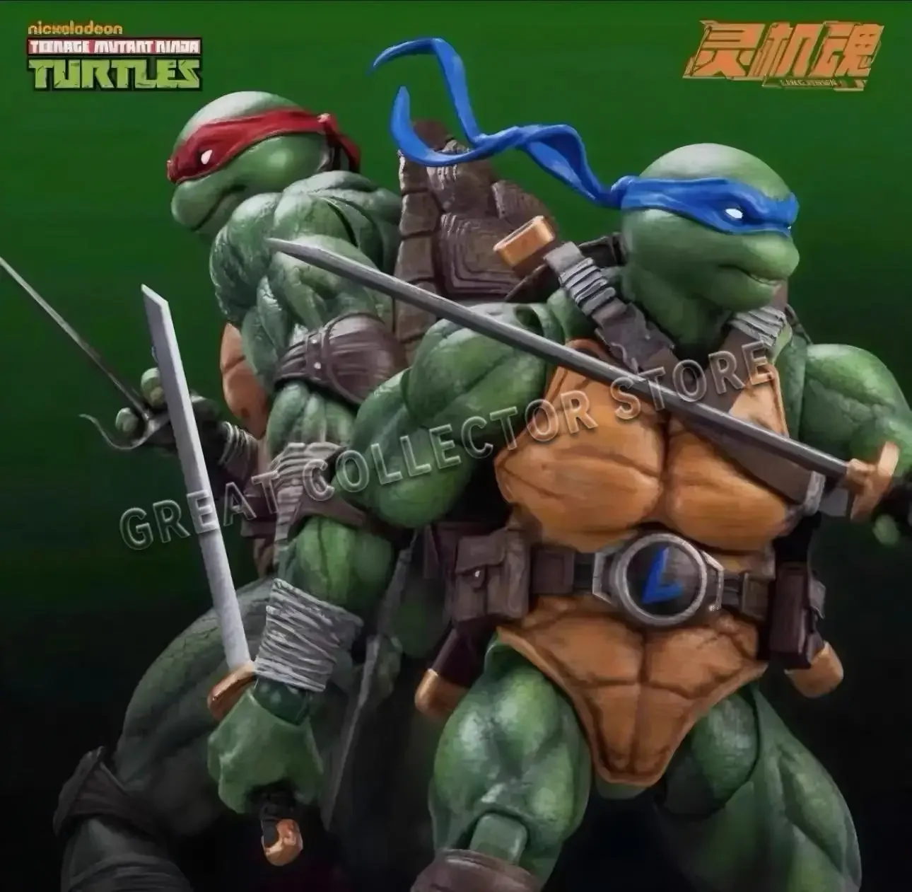 Ling JiHun 1/12 Scale Teenage Mutant Ninja Turtles Raphael & Leonardo 2-Pack Set Articulated Action Figure Collectible for Adult - view 6