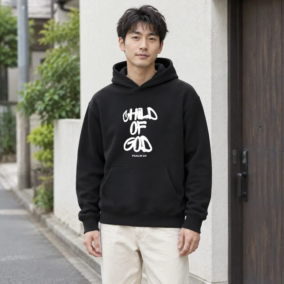 God Psalm 23 Religious Lettering Design Autumn and winter new men's and women's hooded sweatshirts