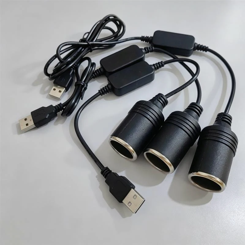 1PC  USB 5V To 12V Cigarette Lighter Socket USB Male to Female Cigarette Lighter Adapter Converter Car Electronics Connector