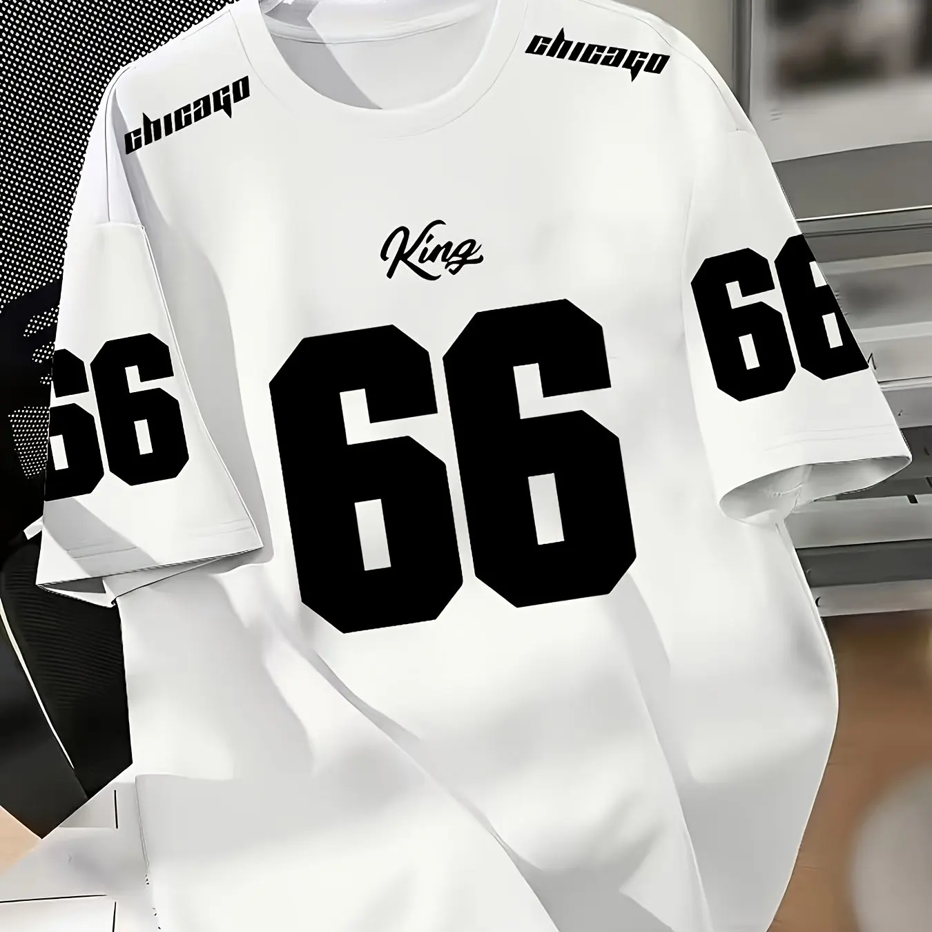 

2026 Summer New Men's Daily Round Neck Size 66 Digital Breathable Shirt Simple and Casual Men's Short Sleeve Top