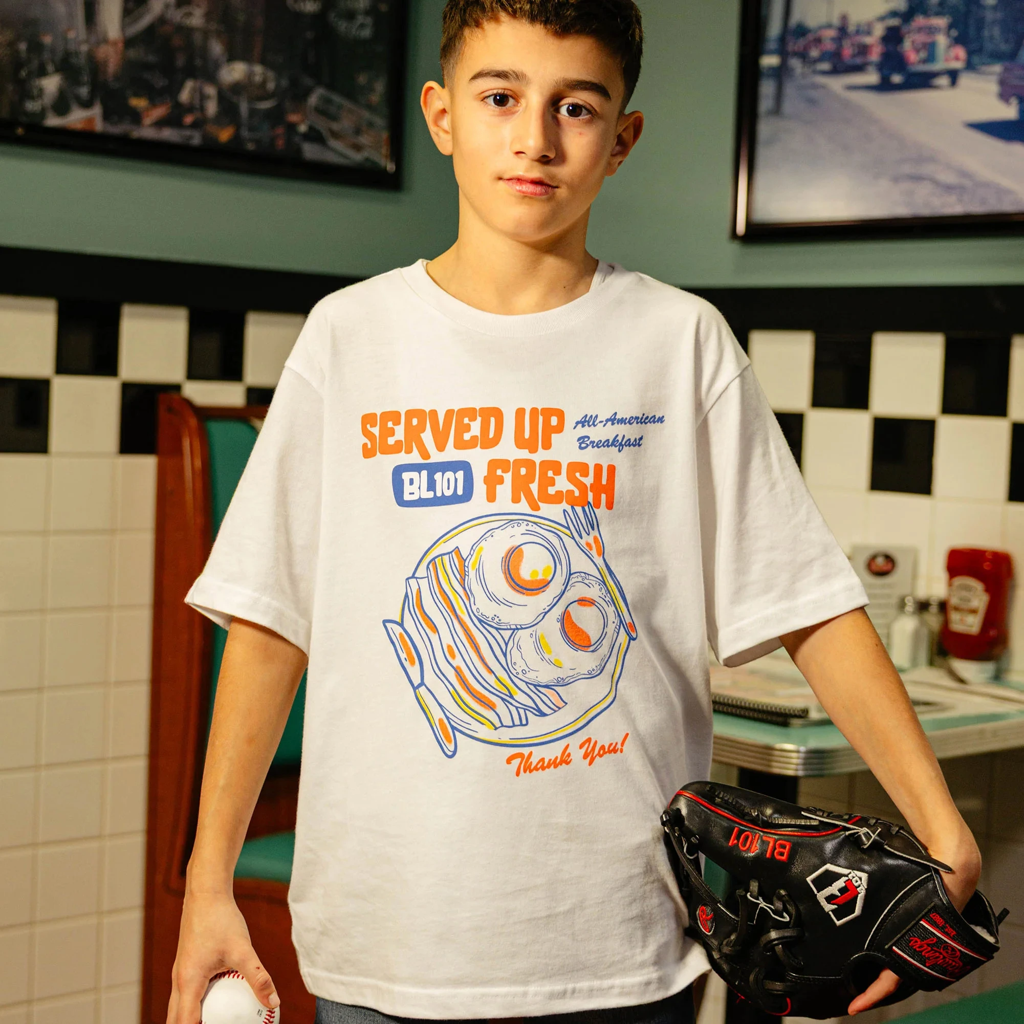 

Футболка Served Fresh Youth Tee – Baseball Lifestyle 101, новинка лета 2026, модная хлопковая футболка класса люкс для мужчин, женщин и детей