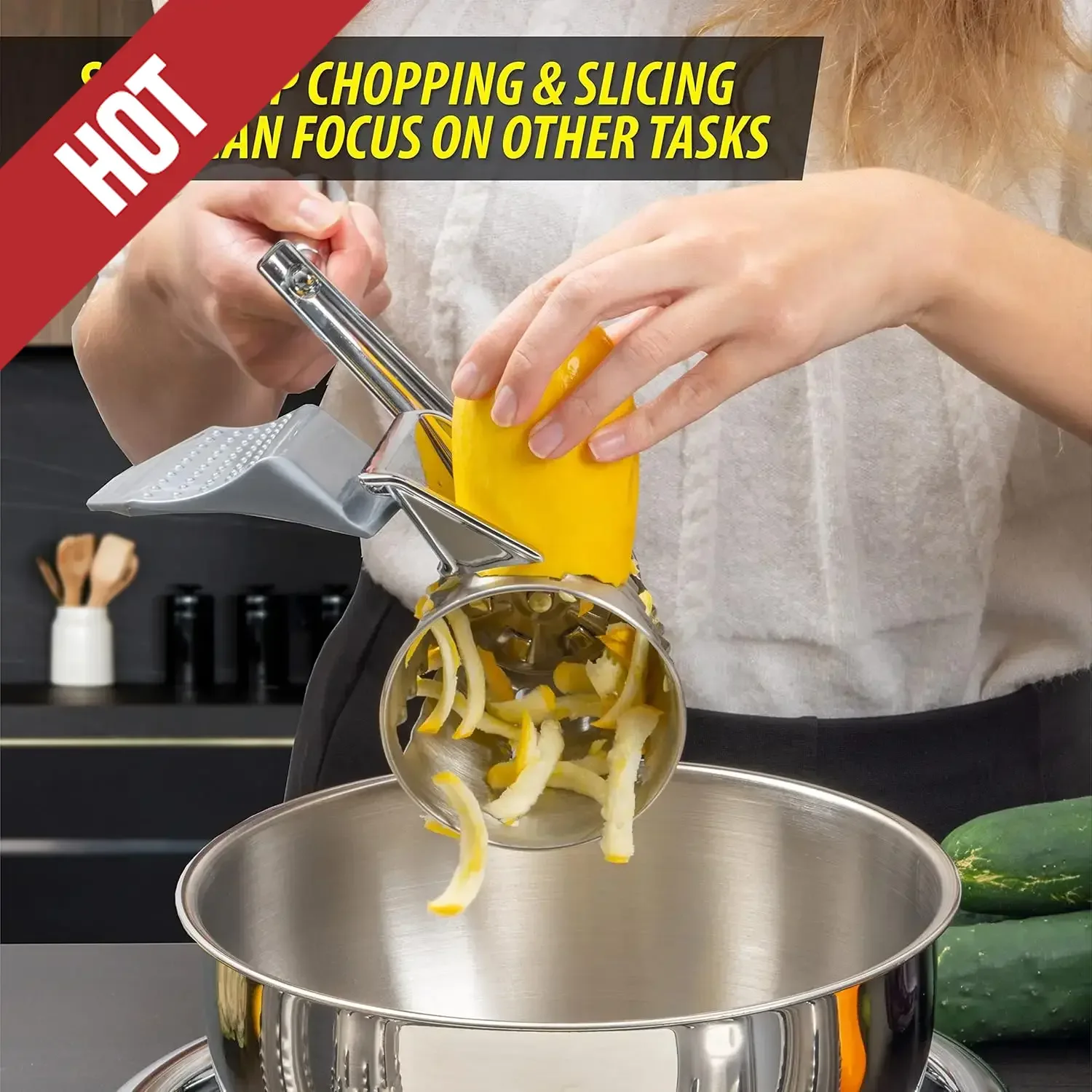 

Vegetable Chopper, Dynamic Food Processor With Stainless-Steel Shredders With 5 Quart Mixing Bowl,customizable