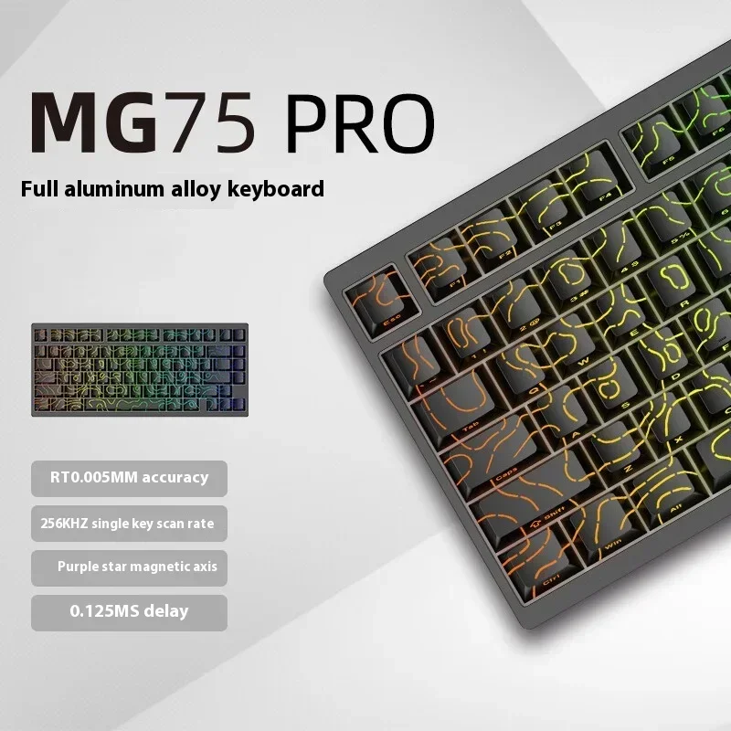 IROK MG75 PRO Aluminum Magnetic Mechanical Keyboard Gaming 0.005mm 8K Polling Rate Rapid Trigger RGB Hotswap FPS Gamer Keyboard