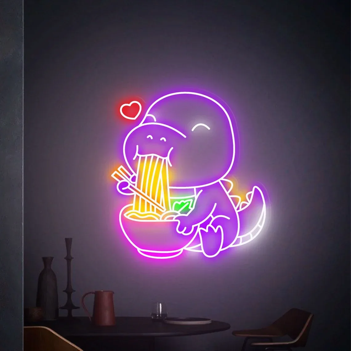 Japanese Food Neon Sign Restaurant Kitchen Home Wall Art Decor Dimmable LED Lights Signs for Man Cave Bedroom Wedding Sign