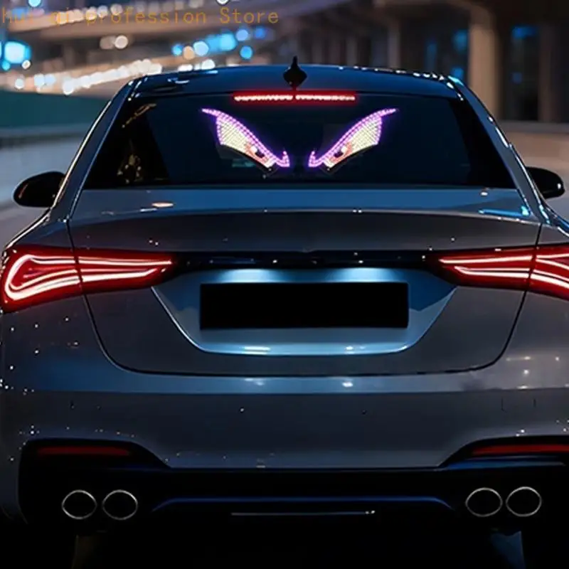 Stilvolle USB-betriebene LED-Automobil-Styling-Leuchte mit Dämonenauge und Adlermotiv für Motorräder, Autos, Fahrräder, 2 Stück – Detail 4