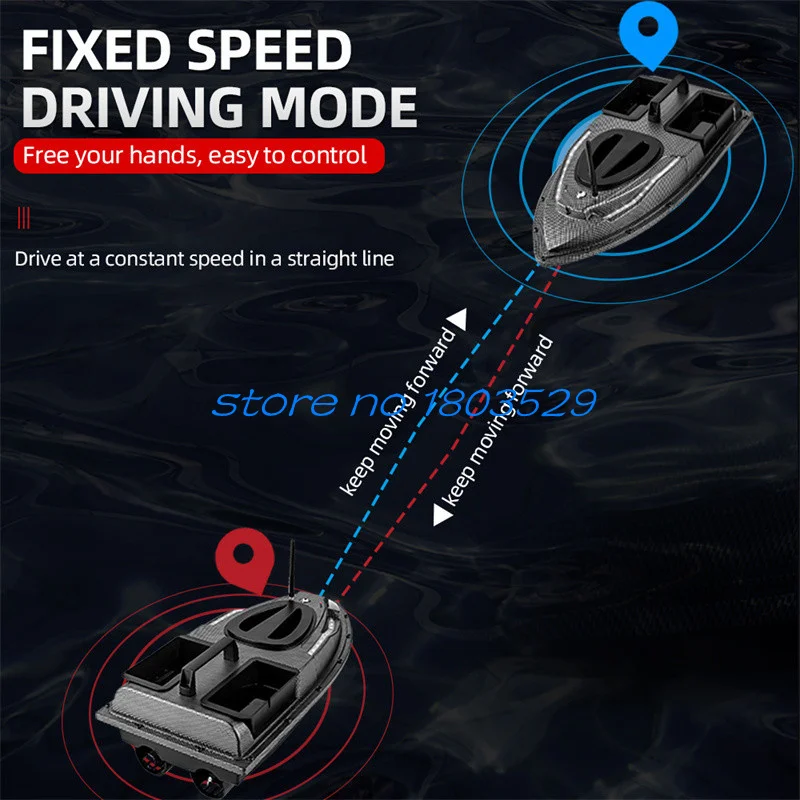 53CM 40GPS Point Dual Hopper GPS Beidou Positioning RC Bait Boat 500M Waterproof Cruise High Speed Remote Control Fishing Boat