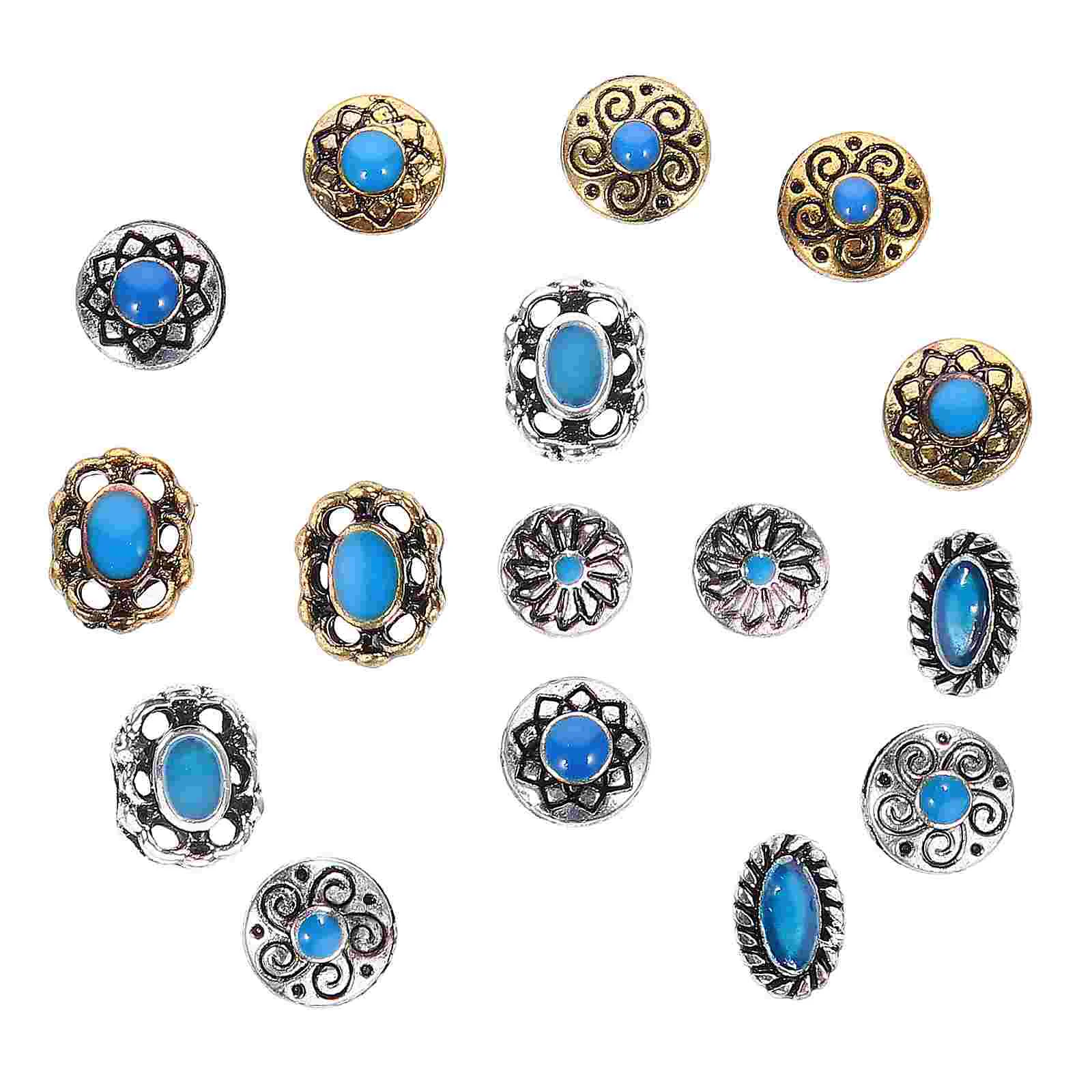 2 Sets Nail Decor Retro Turquoise Jewelry Manicure Decoration Charms for Gel Nails Sequins Jewels Miss