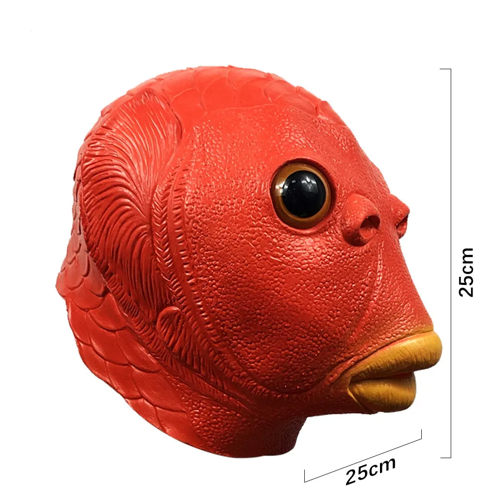 Fischmaske für Erwachsene, Natürliche Latex-Meereskreaturen-Vollkopfmaske für Halloween, Cosplay und Kostümpartys – Detail 9