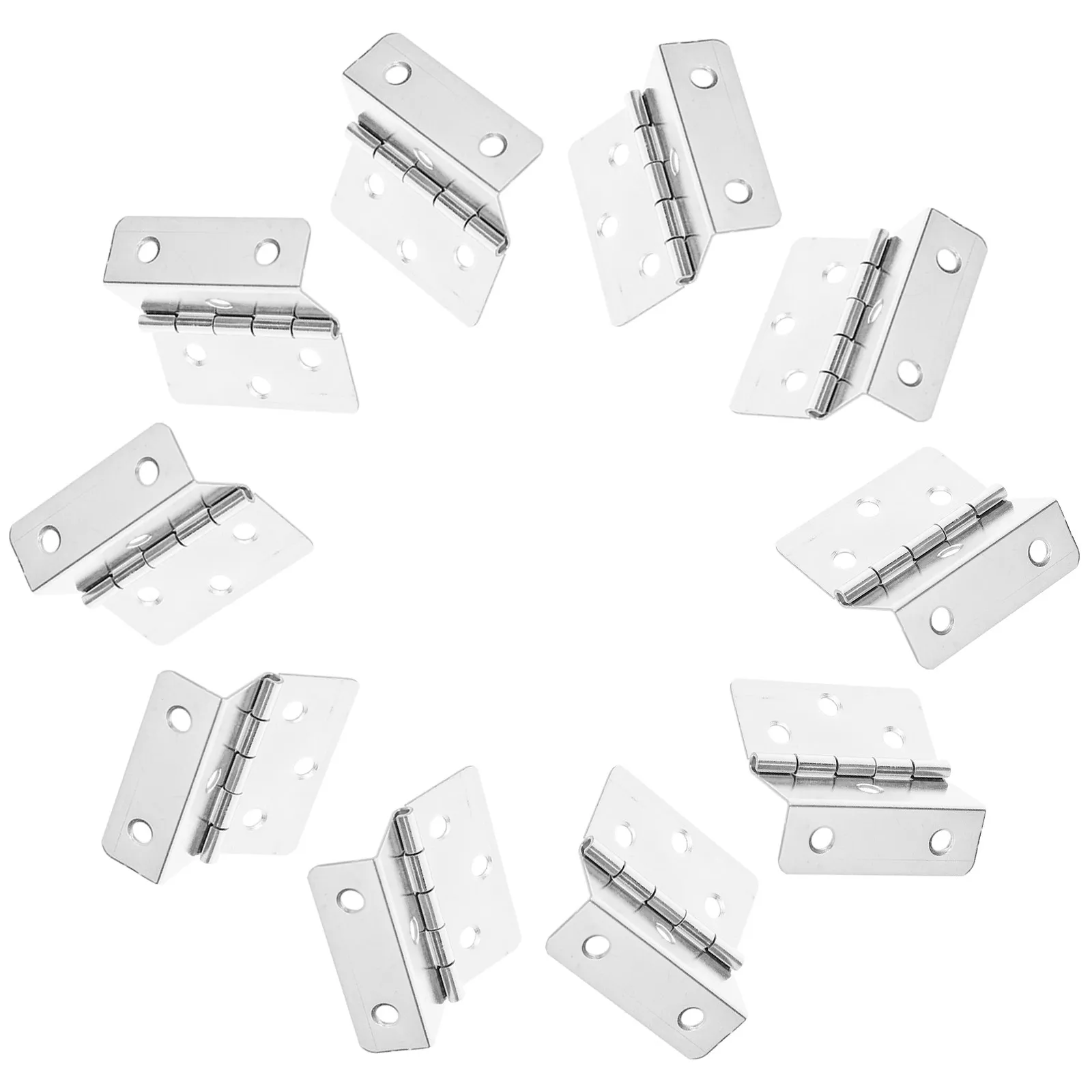 10Pcs Metal Three Folded Cabinet Hardware Hinges Furniture Accessories Hinges For Cabinet Door Repair Furniture Maker
