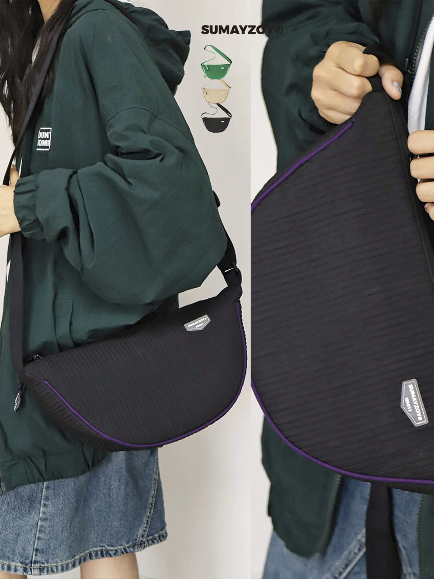 

Casual Dumpling Shaped Shoulder Bag Commuter Bag Cycling Bag Women's Crossbody Bag Street Style Soft Polyester Zipper ...