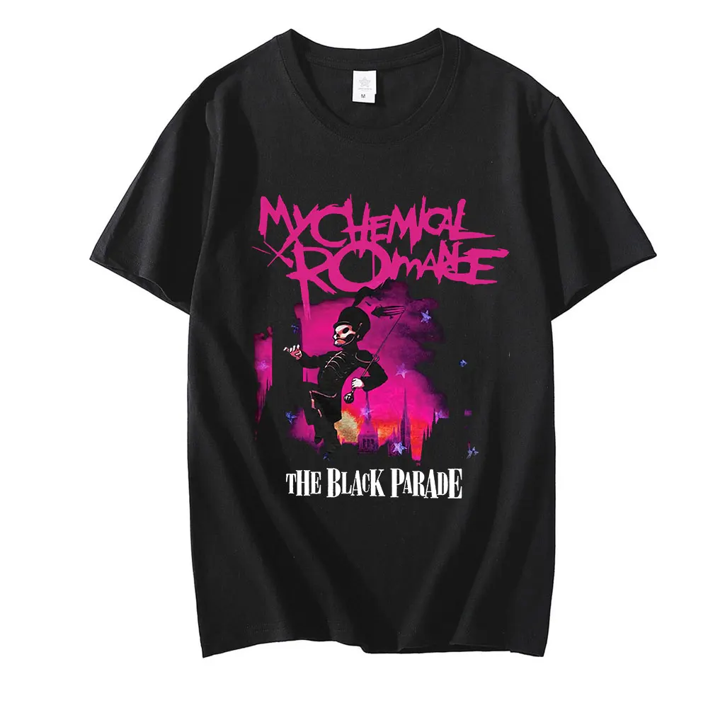 European and American Punk Bands Men\'s and Women\'s Summer T-shirt My Chemical Romance The Black Parade Street Casual T-shirt