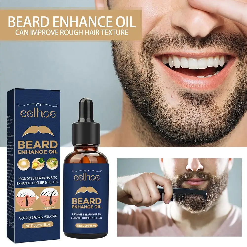 Óleo essencial para barba para homens, produto anti-perda de cabelo, rebrota natural do bigode, nutritivo, cuidado com a barba, A0L8