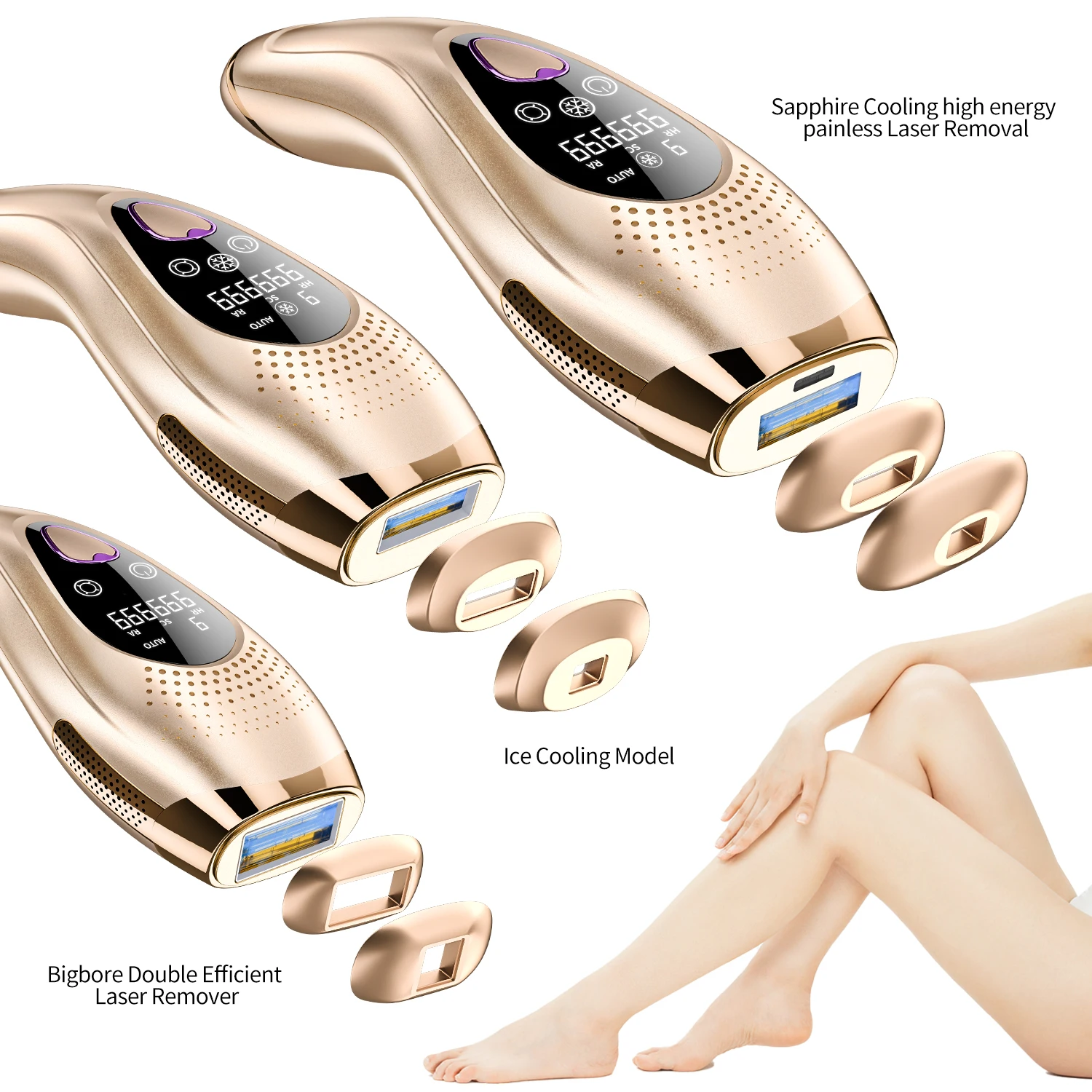 

STLF Women Body Electric Depilator Painless Handset Permanent Home Ice Cooling Portable Sapphire Ipl Hair Removal