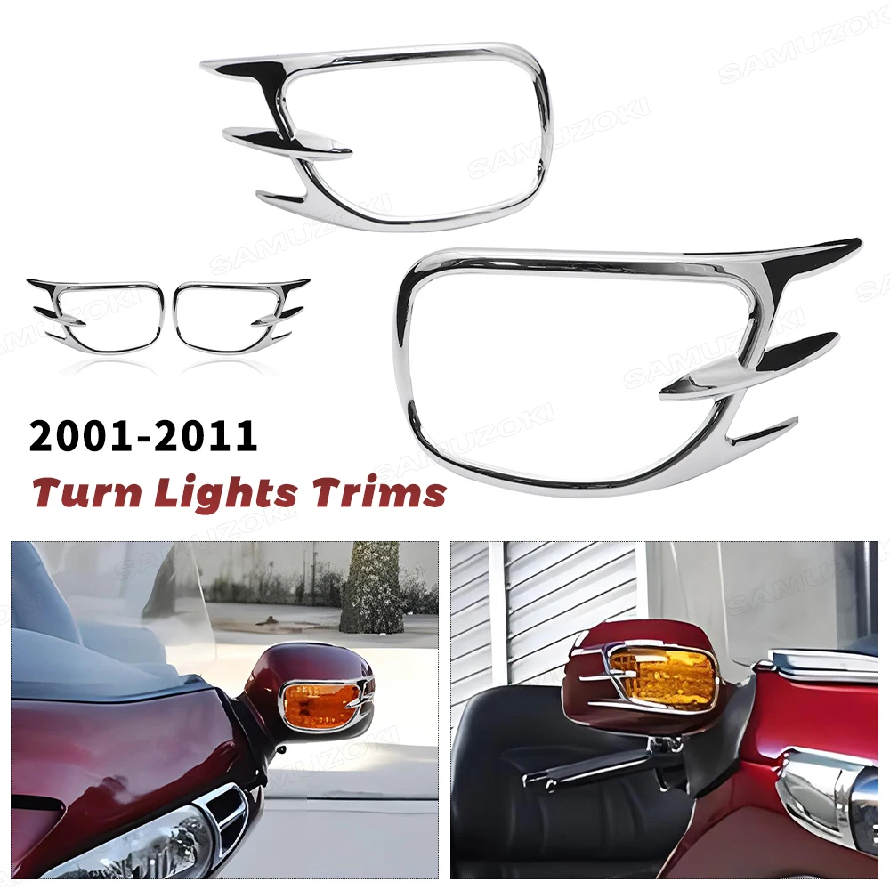 Motorcycle Rearview Mirror Turn Signal Light Decoration Adornment Trims Chrome For Honda Goldwing GL 1800 Gold Wing 2001 - 2017