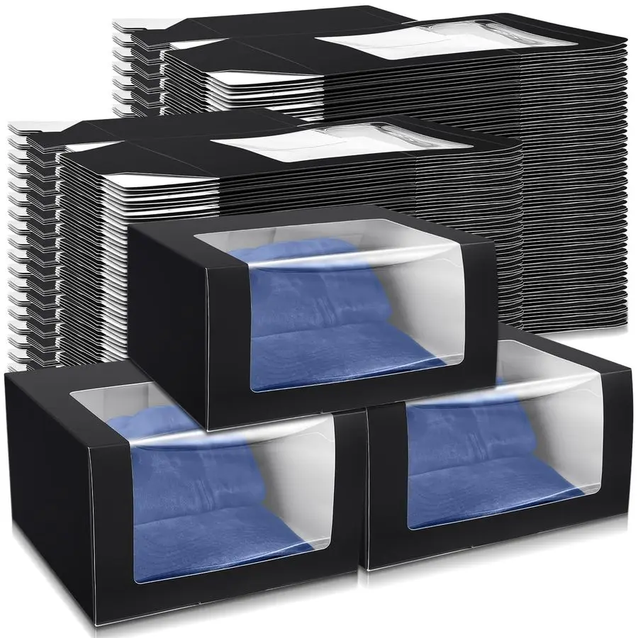 

Pcs Gift Boxes with Window Display Clear for Baseball Cap Paper Fold Hat Organizer Storage Display Case Black