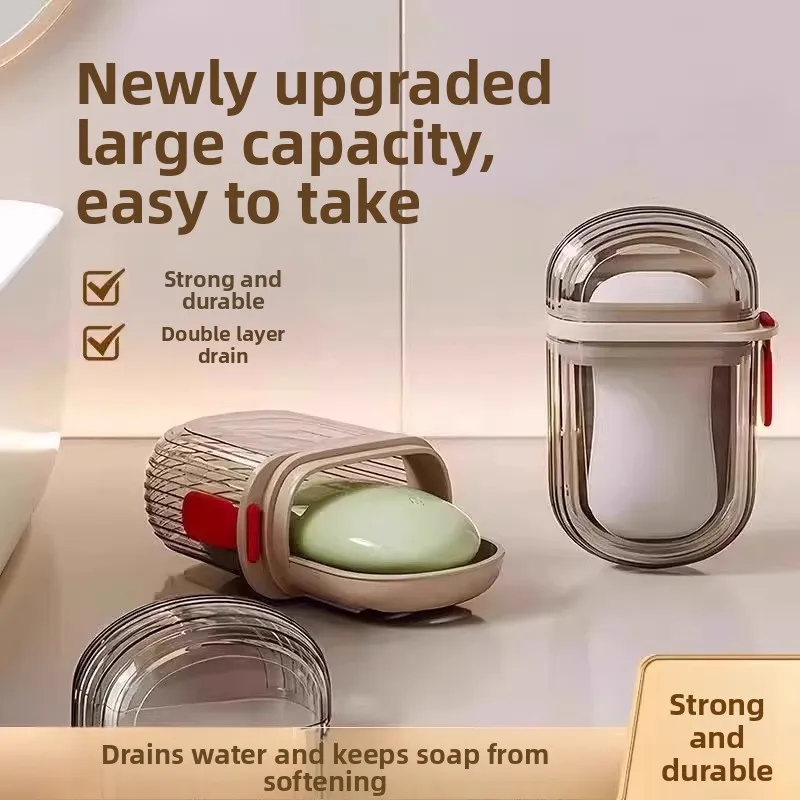 

3 Pcs Portable Plastic Soap Case for Travel Container Dish Tray Travel Soap Dish with Drain Portable Soap Holder with Cover