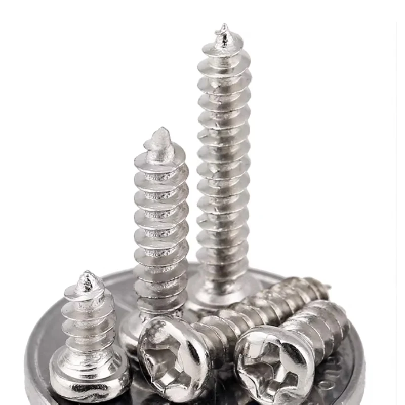 Nickel Plating/Black Zinc Cross Pan Self Tapping Screw M1.0 M1.2 M1.4-M3 Phillips Round Head Wood Screw Length 3 4 5 6 8 10-25mm
