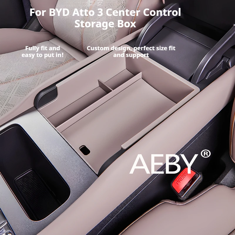 AEBY для BYD Atto 3 Smart Driving Edition 2025 органайзер для центральной консоли автомобиля, противоскользящий коврик для лотка, органайзер для хранения подлокотников