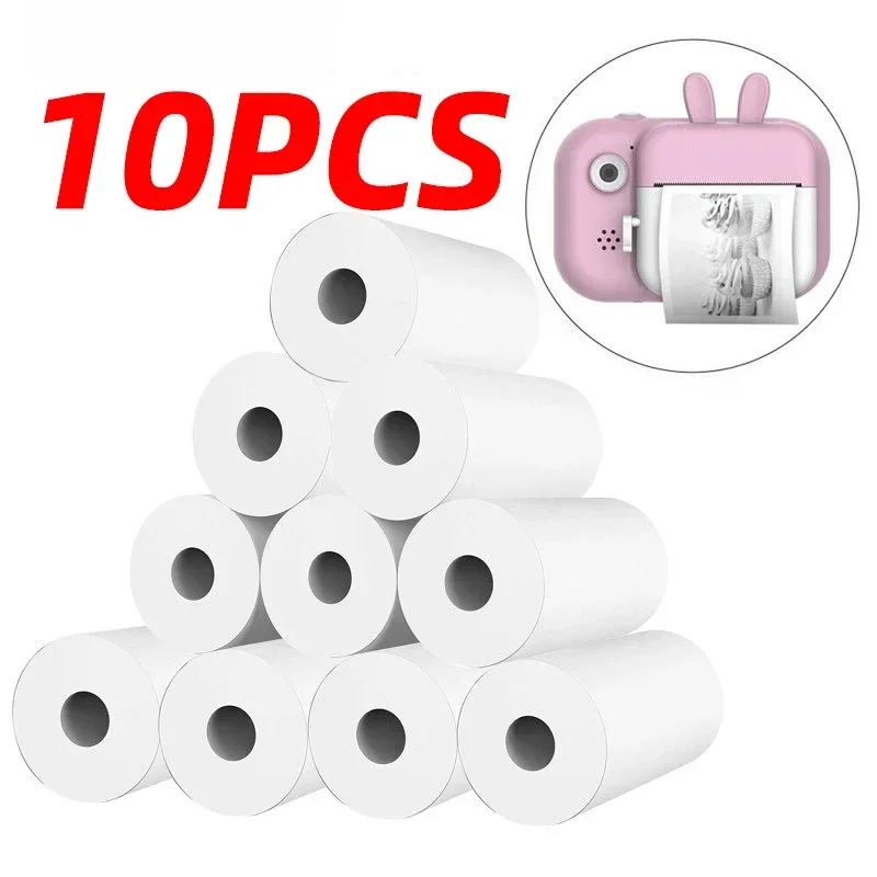 Mini Impressora Acessórios para Crianças, Papel Térmico, Polpa de Madeira, Impressão Instantânea, Impressão de Câmera Infantil, Papel Rolante, Branco, 10 Rolls