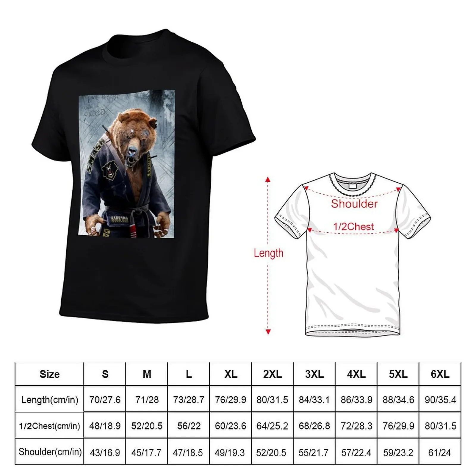 Grizzly Jiu Jitsu Long T-Shirt shirts graphic tee vintage clothes fruit of the loom mens t shirts