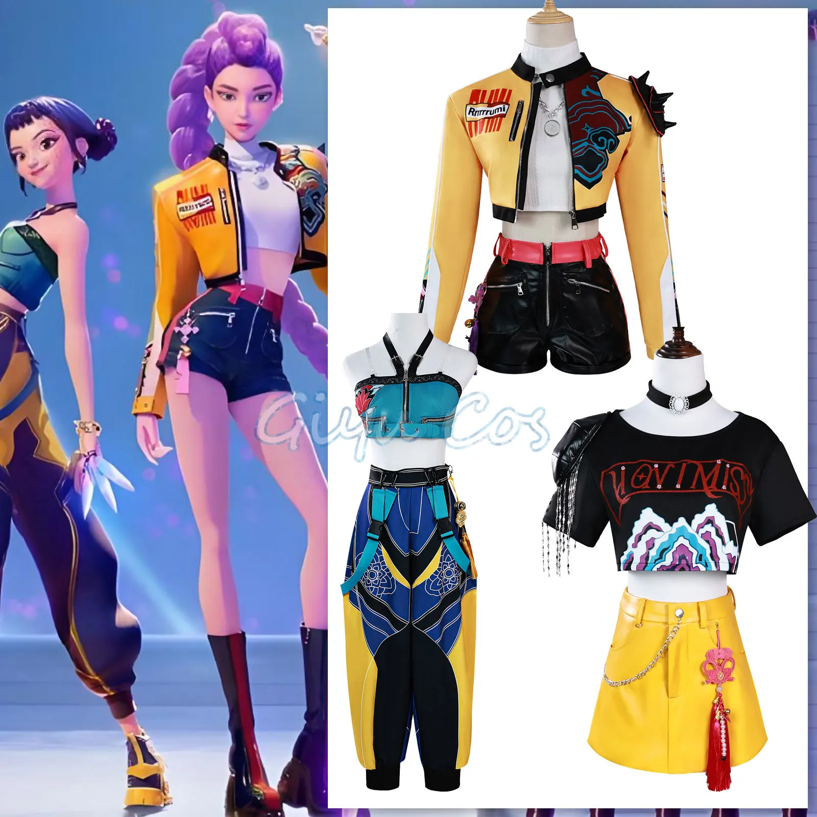 

K-POP Demon Hunters Rumi Cosplay Costume Mira Zoe Adult Anime Halloween Party Costumes Masquerade Game