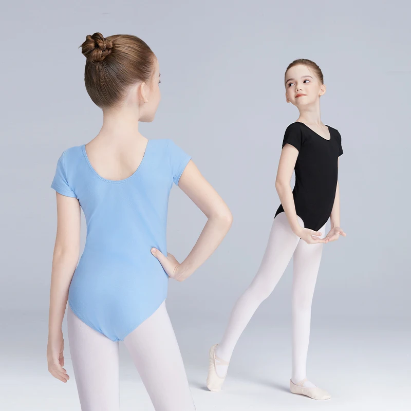 Girls Toddlers Ballet Leotards with Full Lining Kids Short Sleeves Dance Bodysuit Ballerina Dance Leotard Gymnastic Leotard