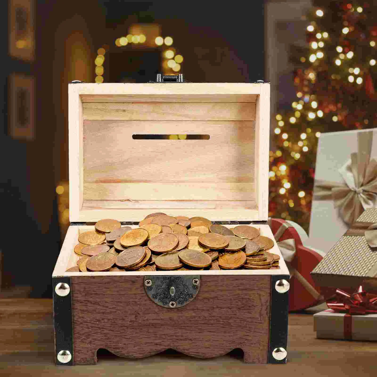 Collapsible Storage Bins Vintage Treasure Chest Wood Piggy Bank Suitcase Vacation