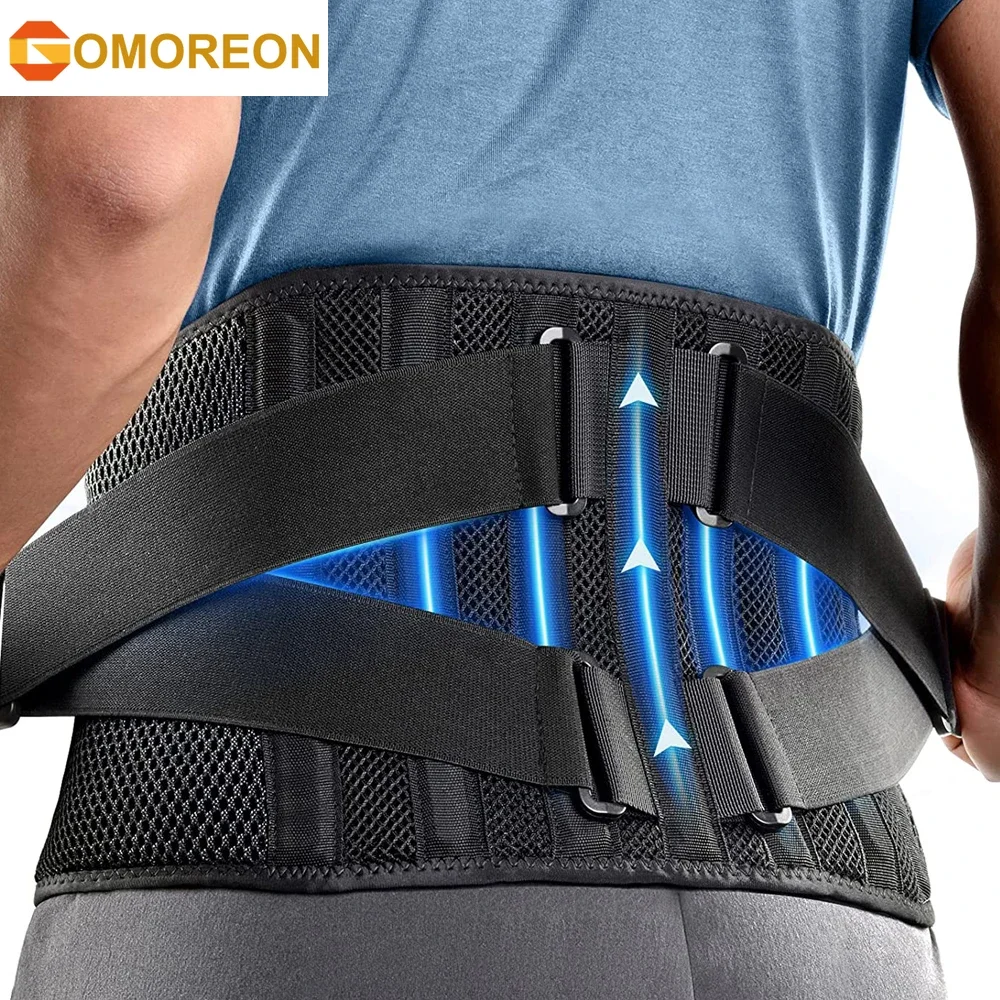 

Adjustable Waist Lumbar Support Breathable Back Brace Lower Back Belt Straps - Instant Pain Relief for Herniated Disc, Scoliosis