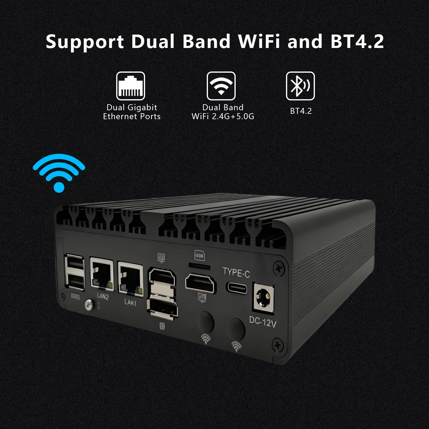 Mini computadora industrial Intel N150 16GB DDR5 2xHD DP Triple pantallas Windows 11/Linux Dual Lan 2x RS232 COM PC industrial 4G