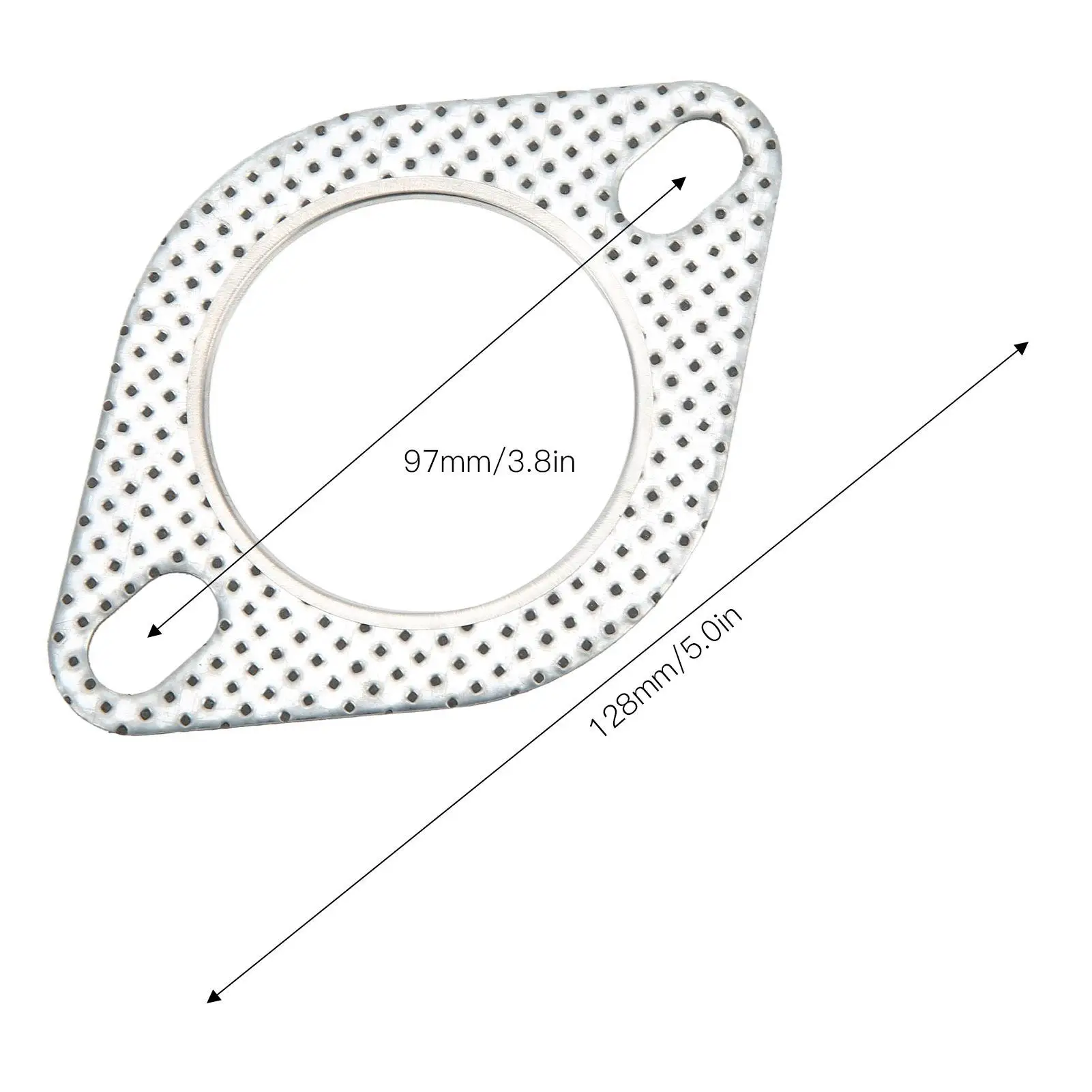 Universal for 2 for 2 5in Perforated Steel Exhaust Gasket - Vibration Proof Downpipe Replacement for decat Applications