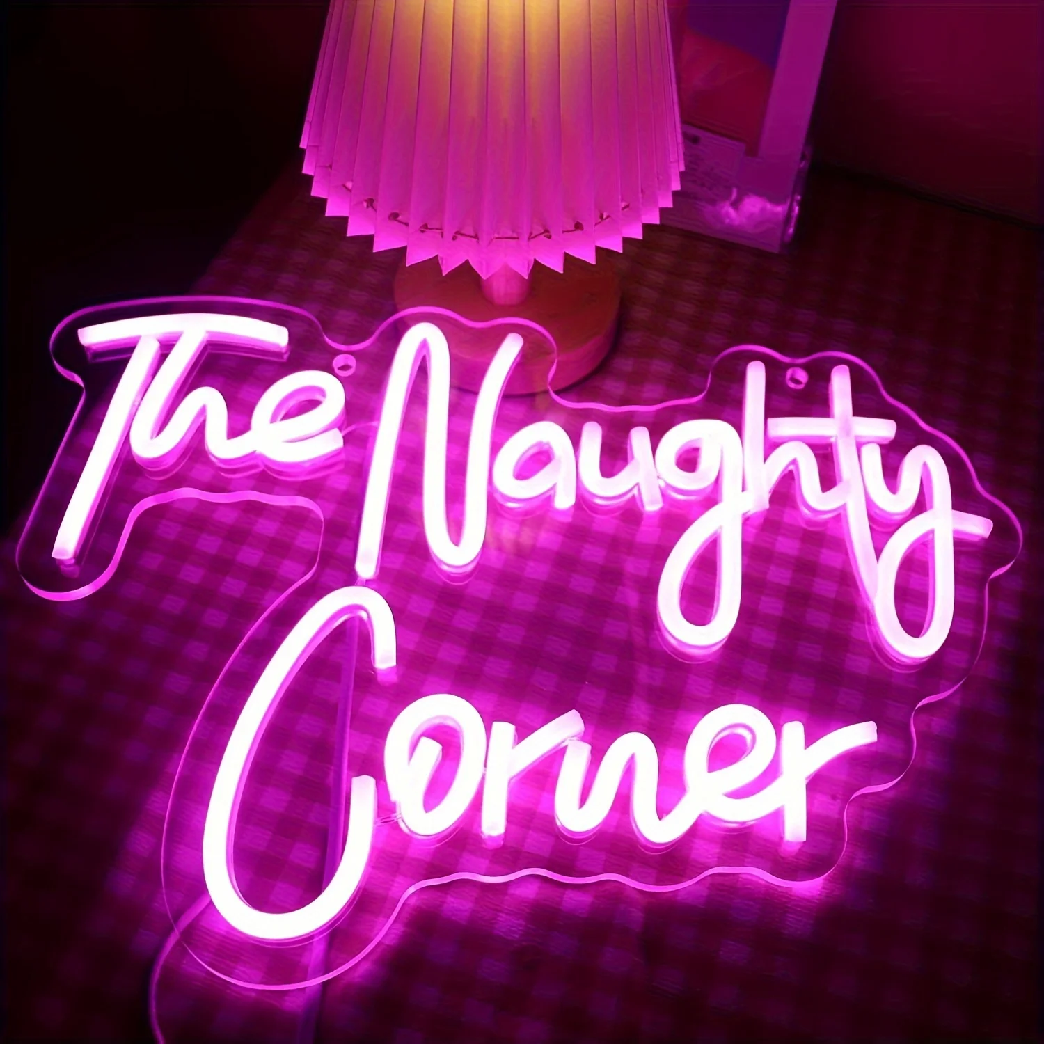 Pink The Naughty Corner LED Neon Sign-Perfect for Room, Home Bar, Party, Window, Living Room Decor, Birthday, Christmas Gift