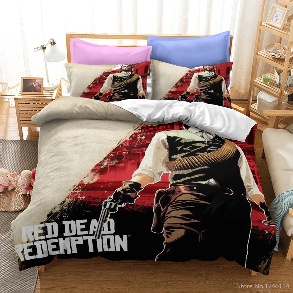 3D Game Printed Red Dead Redemption Duvet Cover Set Twin Full Queen King Size Bedding Set Soft Quilt Cover with Pillowcase Set