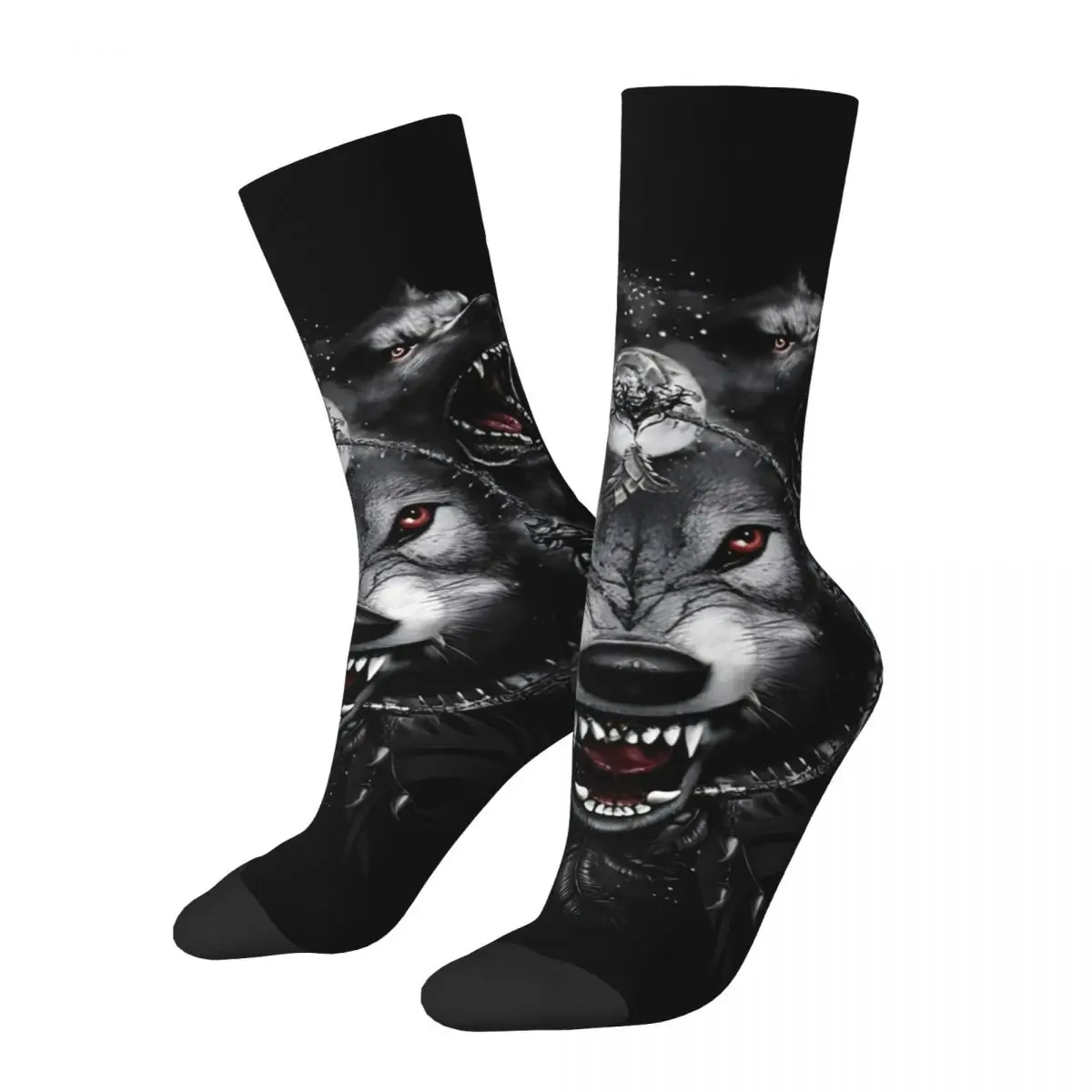 Funny Crazy Sock for Men Beast Roar Hip Hop Vintage Space Galaxy Wolf Happy Quality Pattern Printed Boys Crew compression Sock