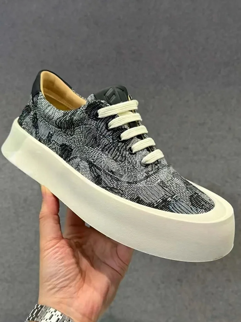 

Fashionable Breathable Patchwork Leather Thick Bottom Men's Casual Shoes Stylish Lightweight Luxury Trendy Business Shoes