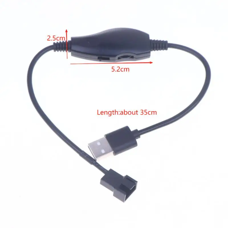 USB-4-контактный ШИМ от 5 В до 12 В, повышающая линия, вентилятор, адаптер питания, разъем, кабель-переходник с регулируемым переключателем