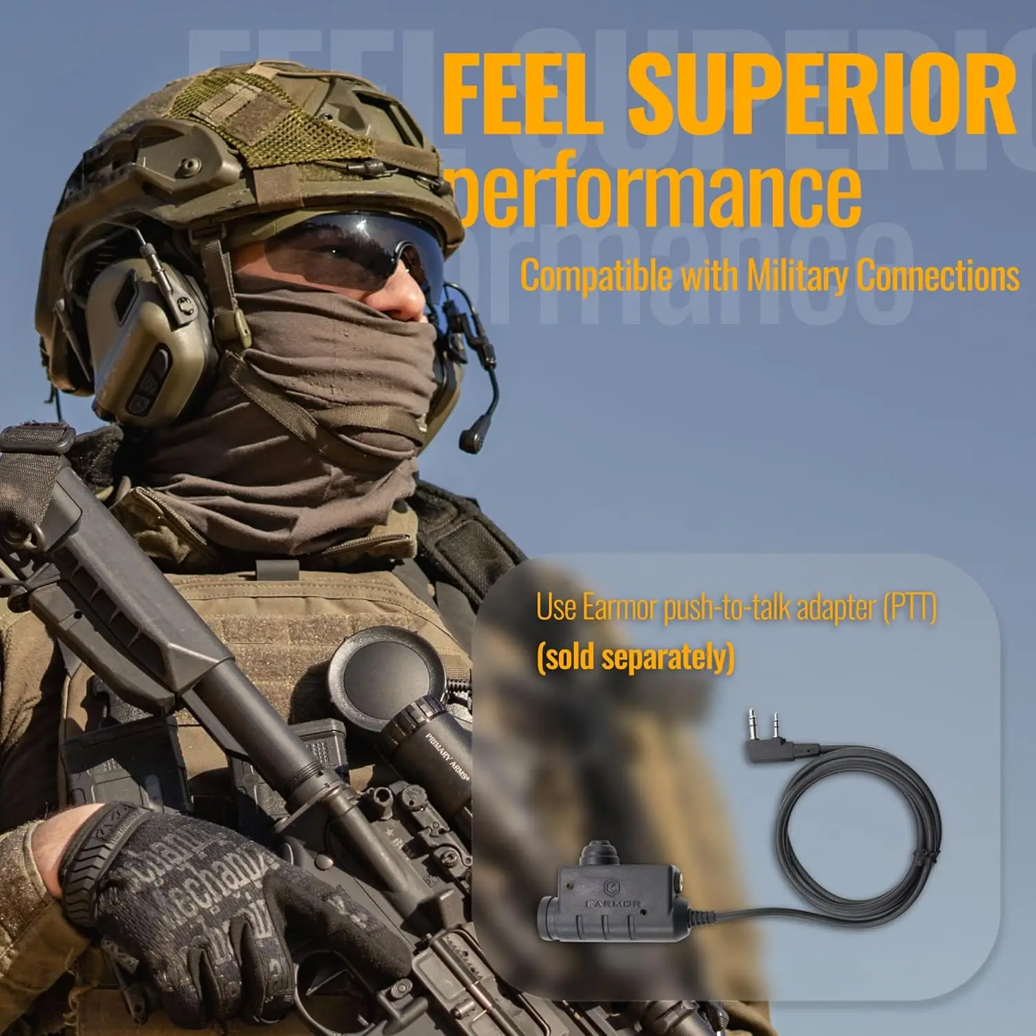 EARMOR M32 MOD4 Tactical Headset Hunting Shooting Earmuffs with Microphone for Communication Sound Amplification Headset