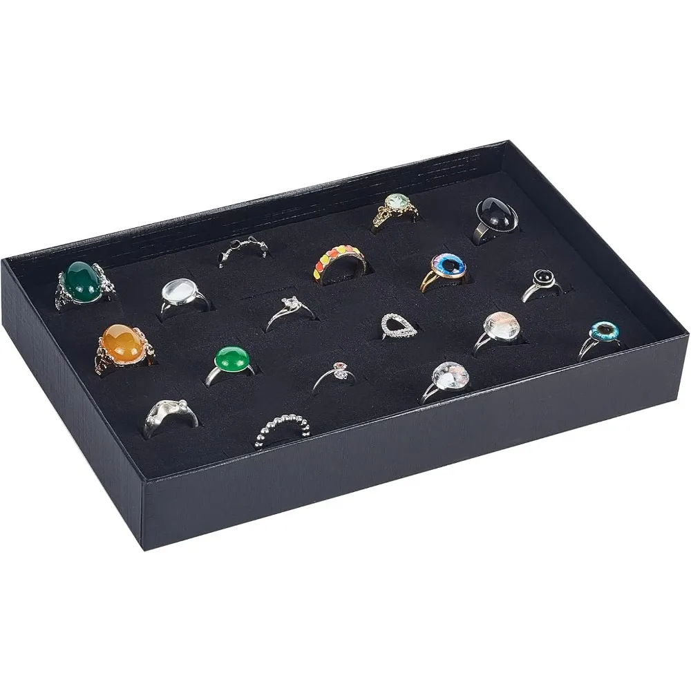 1Pc 36 Slots Ring Showcase Display Box Ring Organizer Boxes Rings Holders Insert Display Trays Transparent Packing Box for