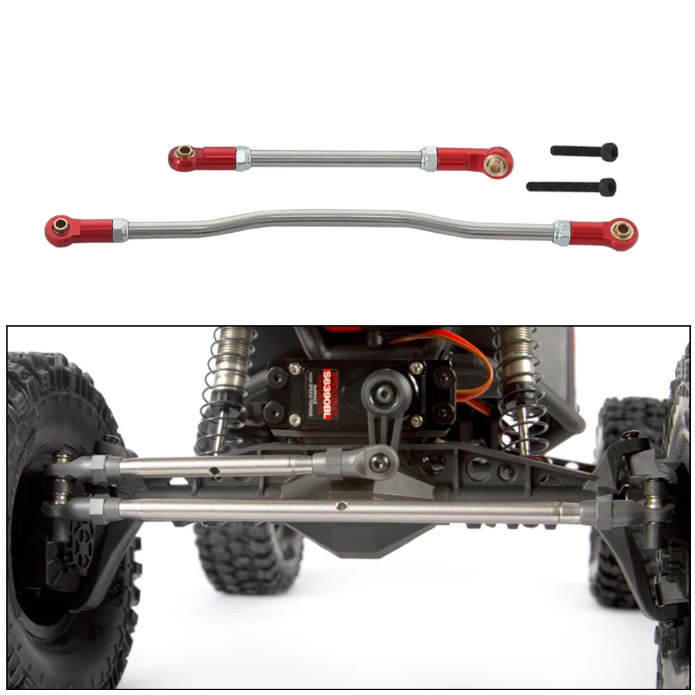 2Pcs Adjustable Steering Links Metal Rod End for 1/10 RC Crawler Axial Capra 1.9 Unlimited Trail Buggy RTR and Kit Upgrade