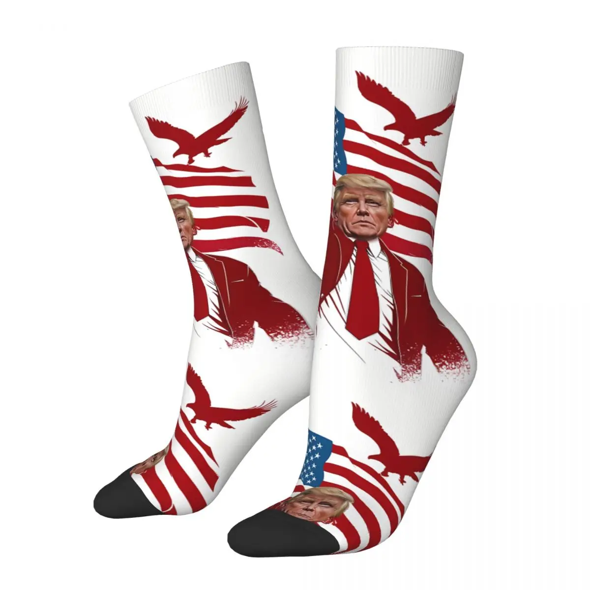 

Funny Crazy Sock for Men Donald Trump Assassination Attempt 2024 Hip Hop Harajuku Donald Trump Happy Seamless Pattern Printed