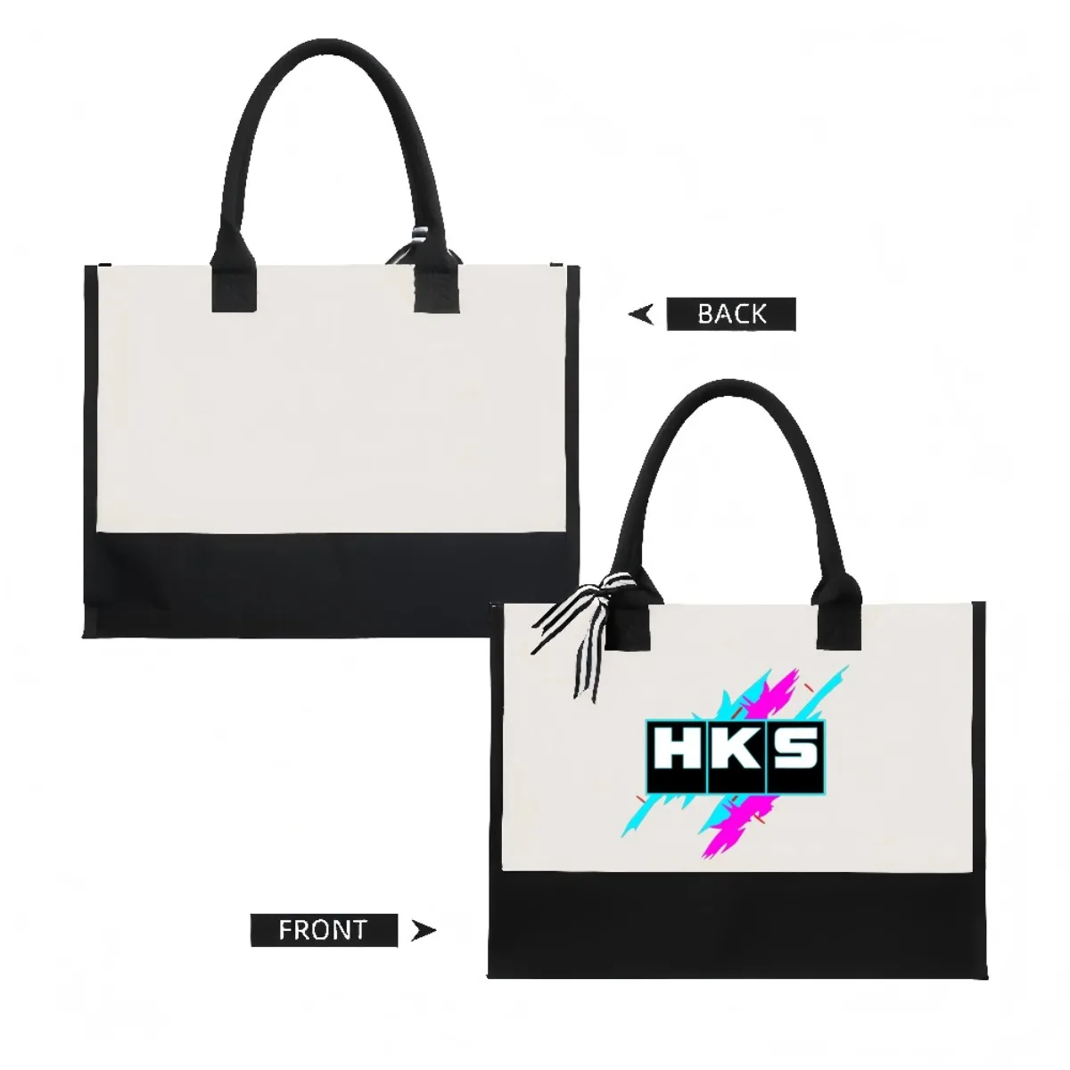 HKS 2026 جديد وصول موضة عملية واسعة قابلة لإعادة الاستخدام حمل حقيبة نمط طباعة 2 لهجة الثقيلة حقيبة كتف كبيرة طوال اليوم