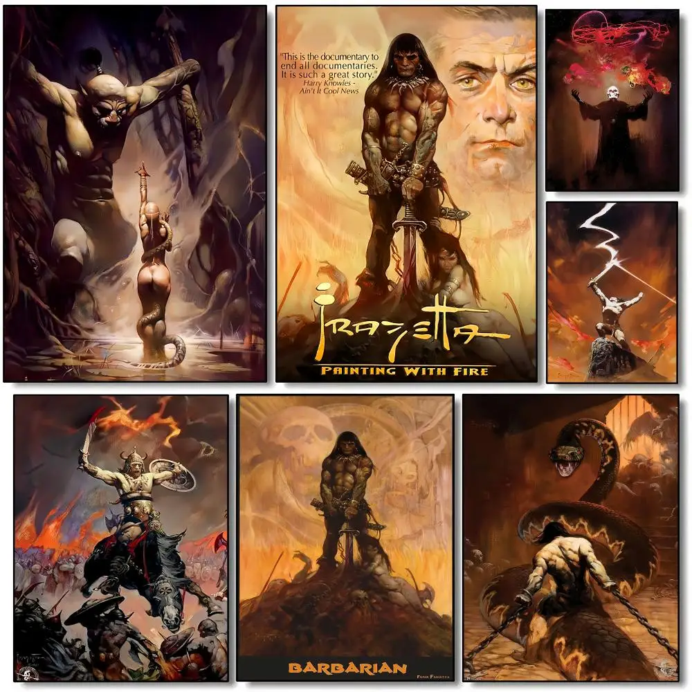 Artist Fantasy F-Frank Frazetta art Poster HD Wall Art Aesthetic Home Decor for Living Room Bedroom Café Office Stylish Gift