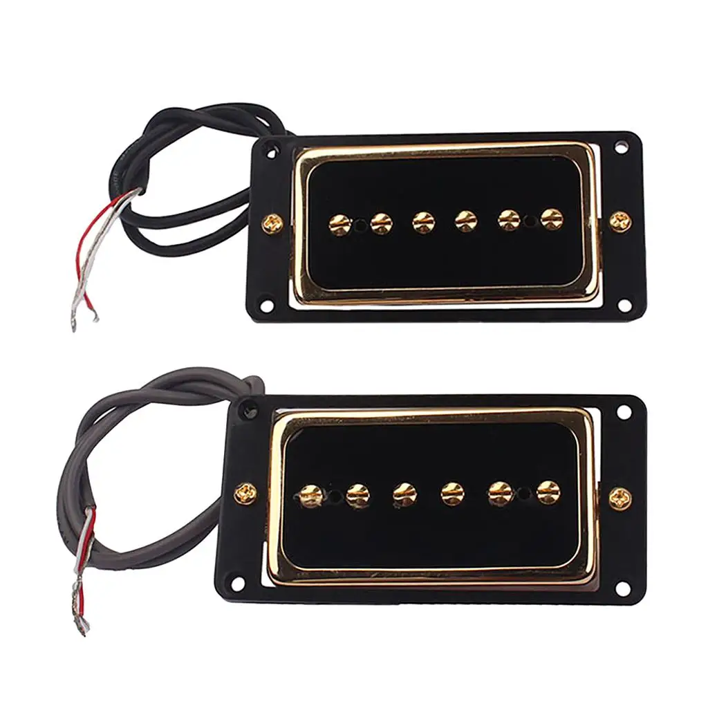 

Golden Frame Alnico 5 Pickup Fiber P90 Single Coil Bridge Neck Humbucker for Electric Guitar DIY