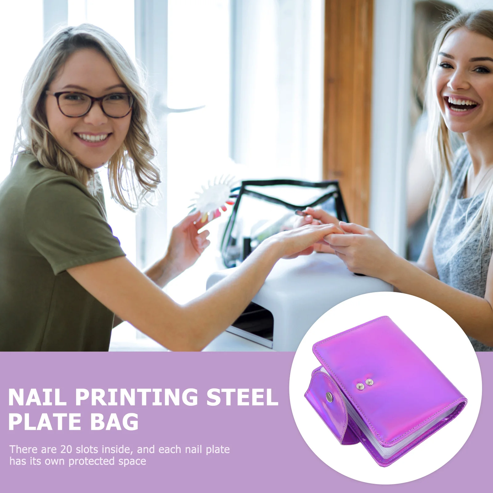 

Nail Plate Pack Stamping Bag Holder Printing Template Case Multi-Card Position Pouch Storage Portable Compact Nail Art