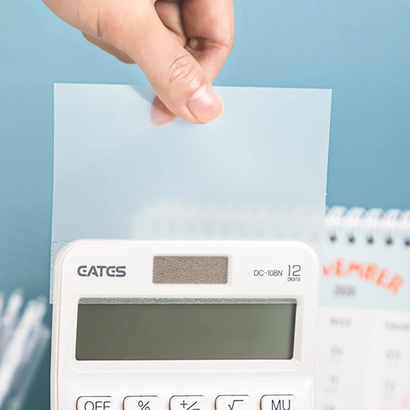 50 Folhas Transparente À Prova D' Água Memo Pad Sticky Notes Waterproof PET Planner List Note Sticker Notepad Kawaii Papelaria