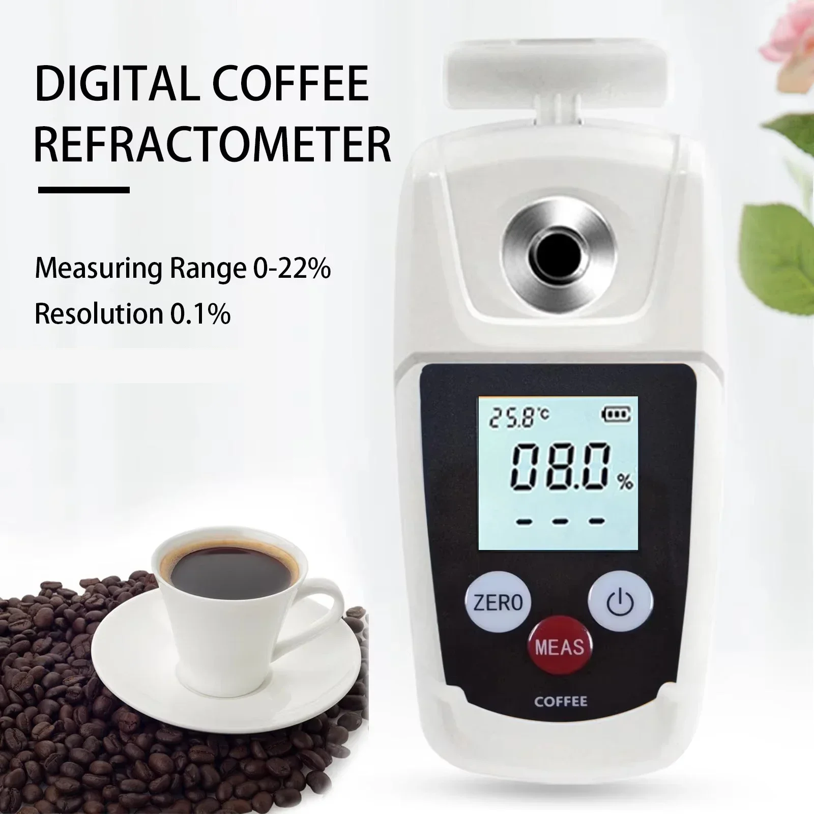 Digital Coffee TDS Refractometer 0-22% Pocket Coffee TDS Tester Concentration Refractometer Densitometer Measuring Tool