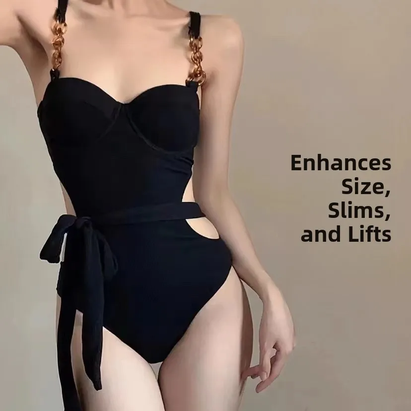 

Bla High-End Faion One-Piece Swimsuit Women's Steel Support Belly Covering Conservative Swimsuit New 2024 Sle